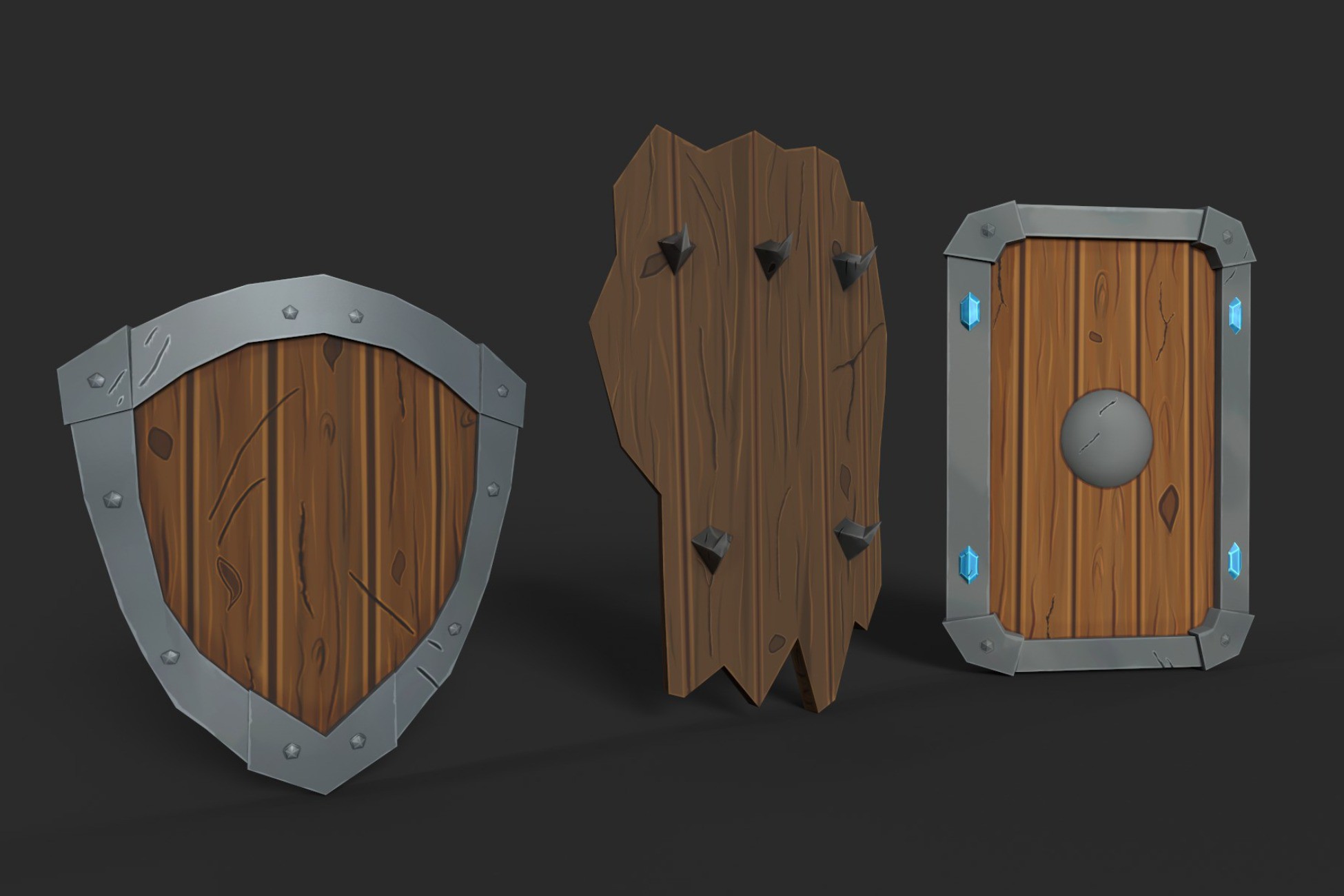 3D Low-Poly Shields | 3D Weapons | Unity Asset Store