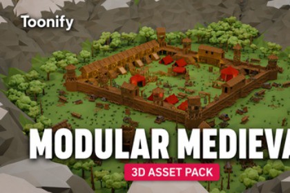 Modular Low Poly Medieval - Fort Kit