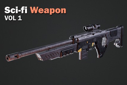 Sci-fi Weapon - Game Ready Sniper