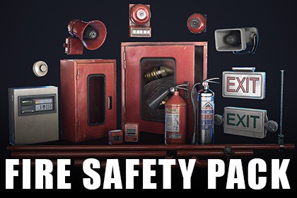 Fire Safety Equipment Props Pack – Extinguishers, Alarms, modular pipes