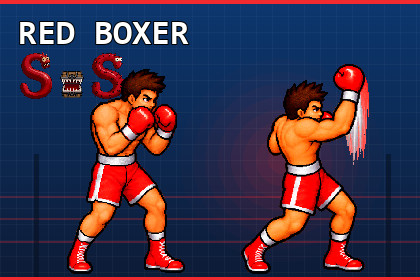 Red Boxer - Pixel Art Character