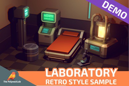 FREE Demo: Low Poly Sci-Fi Laboratory / Cosmic Retro