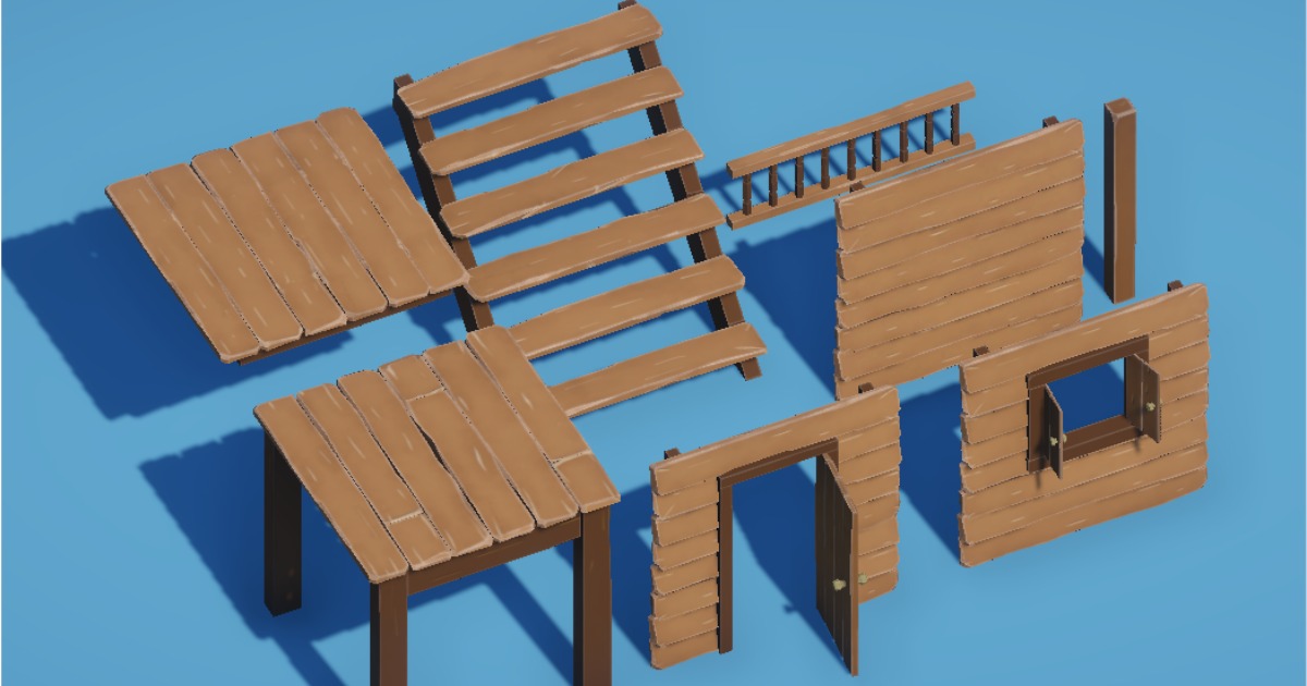 Stylized Low Poly Modular Build Set (Wood) | 3D Props | Unity Asset Store