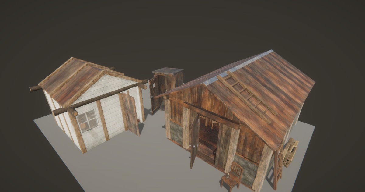 Modular Huts with props PBR | 3D Exterior | Unity Asset Store