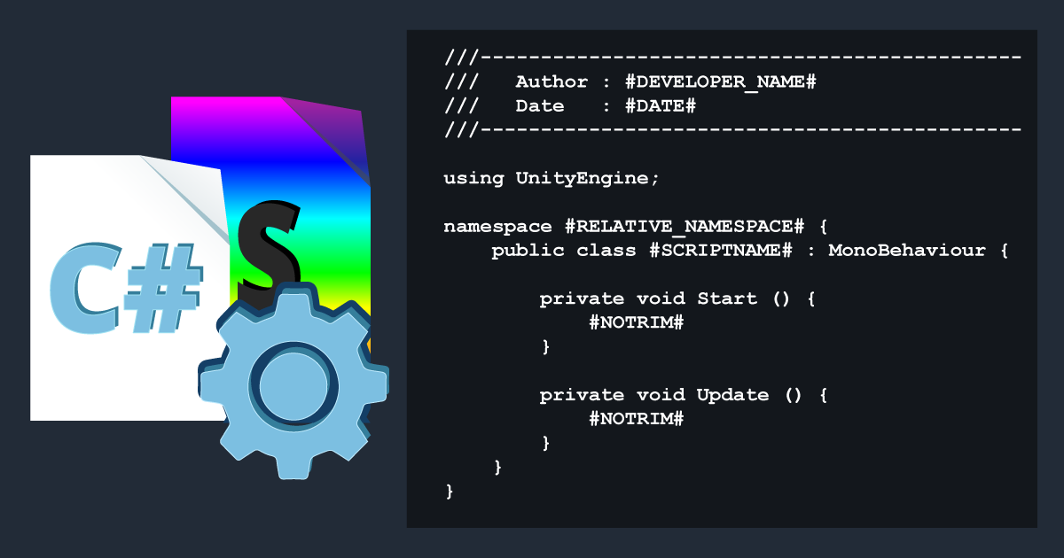 Script Template Settings | Utilities Tools | Unity Asset Store