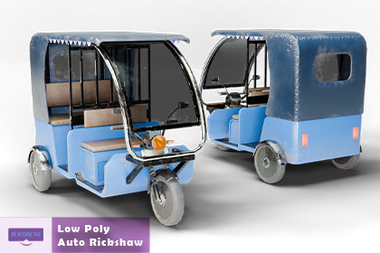Low Poly Auto Rickshaw Pack