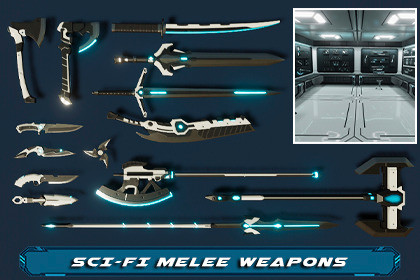 Sci-Fi Melee Weapons Arsenal