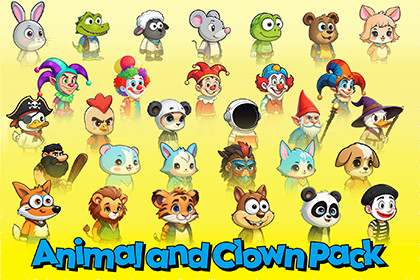 Animal and Clown Pack - 30 Characters