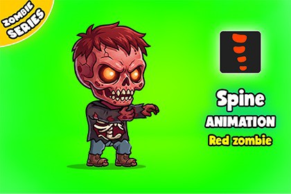 Red zombie - 2D Animated Character (Spine)