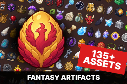 Fantasy Artifacts Magic Relics Runes Talismans Treasure Icons Pack