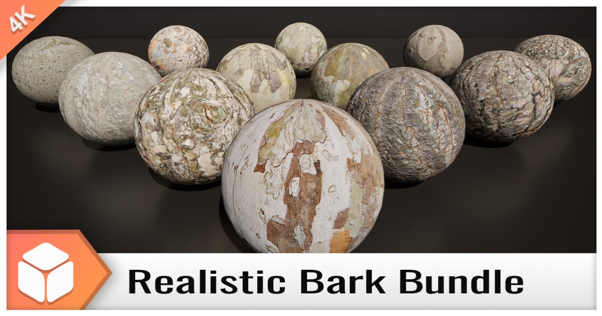Realistic Tree Bark Materials - Customizable 4K PBR Shader Bundle Vol ...