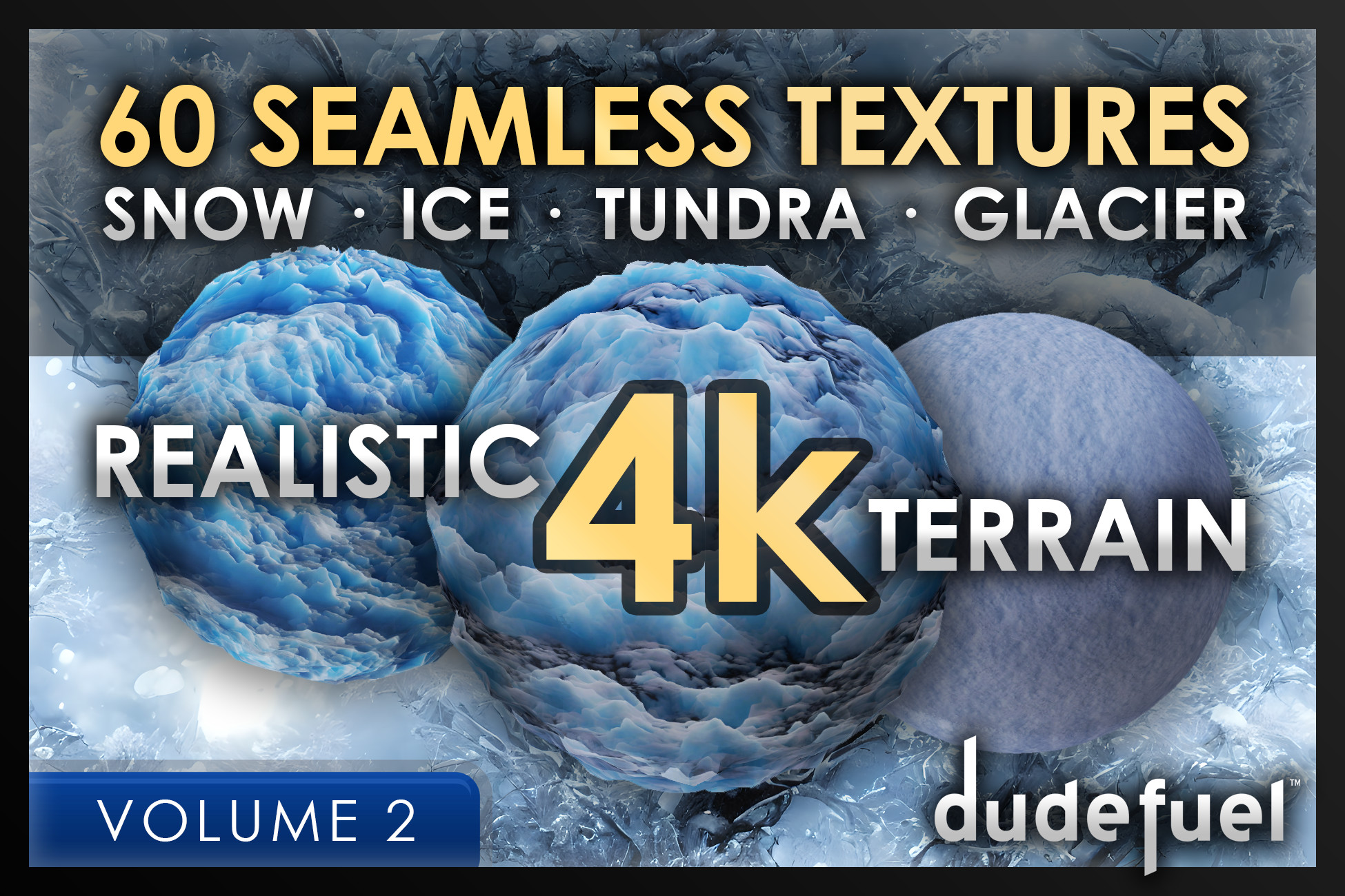 60 Snow & Ice Terrain (4k) Seamless Textures Materials - Vol. 2 | 2D ...