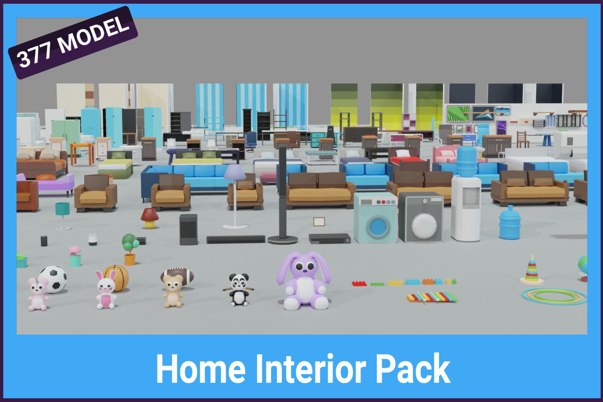 Pandazole - Home interior low poly pack