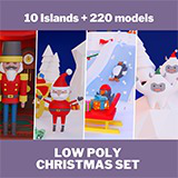 Low Poly Christmas Set