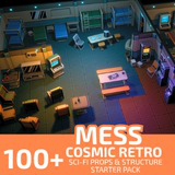 Low Poly Sci-Fi Mess Hall / Cosmic Retro