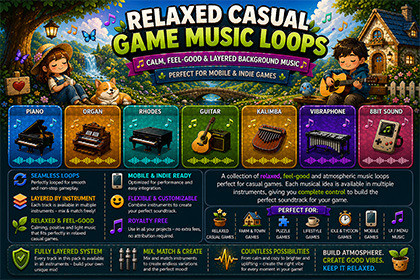 Relaxed Casual Game Music Loops – Calm, Feel-Good & Layered Background Music