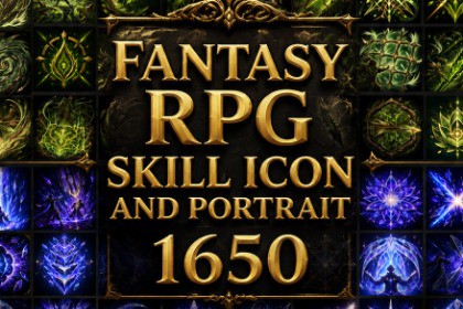 Fantasy RPG Skill Icon And Portrait 1650