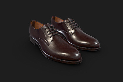Brown Derby Shoes 3D Model Game Ready