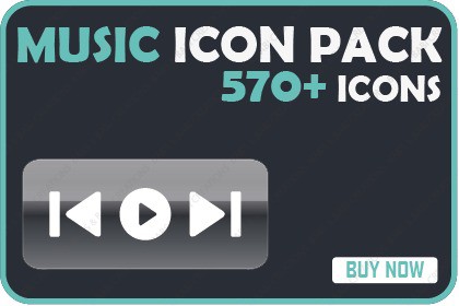 Music Player Icons - UI buttons and Icons For Music Apps and Games
