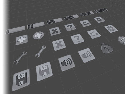 Basic Icon/UI Sprites Set 2 of 2 (Square Option) | 2D Icons | Unity ...