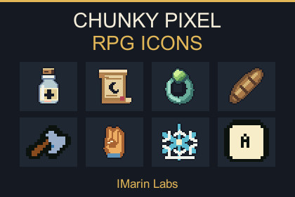 Chunky Pixel RPG Icons