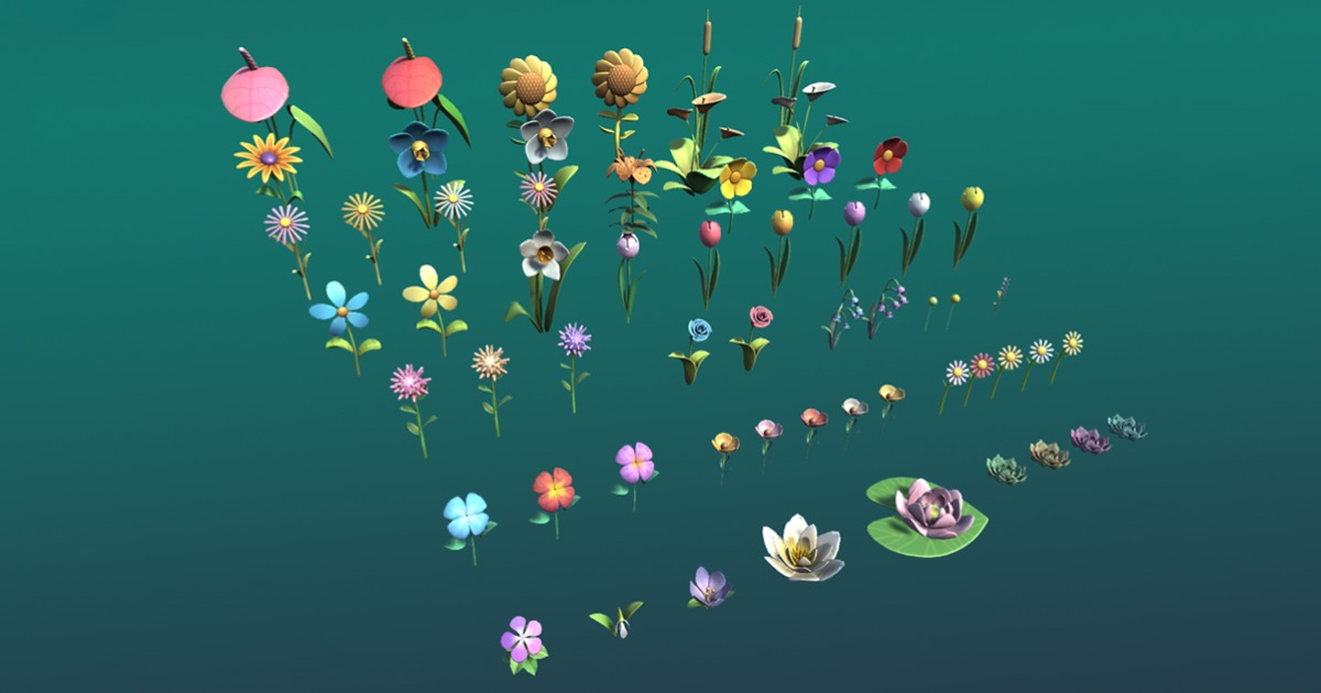 Stylized Flower Mesh Collection | 3D Flowers | Unity Asset Store