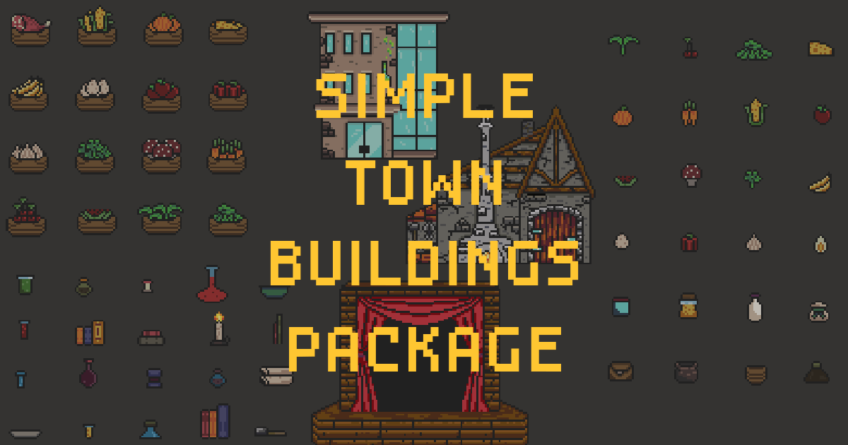 Unity Building Texture Simple Town Buildings Package | 2D Textures & Materials | Unity Asset Store