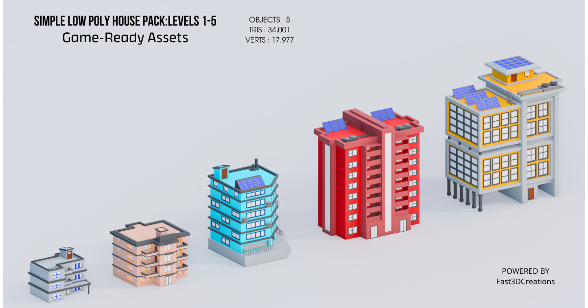 Simple City: Evolvable Low Poly House Pack | 3D 도시 | Unity Asset Store