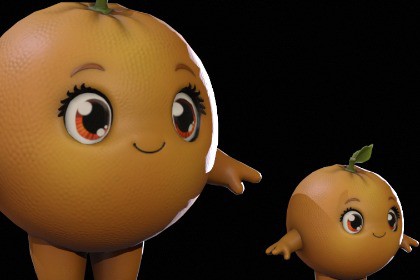 Chibi Fruit Orange Two