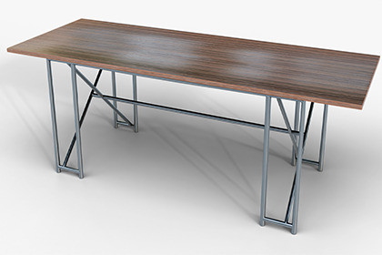 Industrial Wooden Table - Game Ready Asset