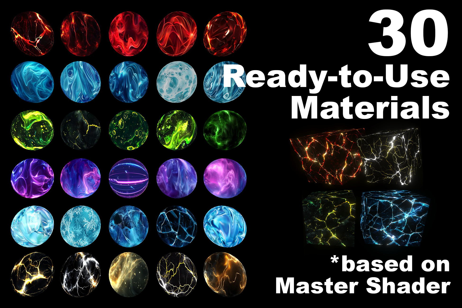 Elemental Energy Shaders Pack - Flow, Wave, Pulse, Distortion, Glow