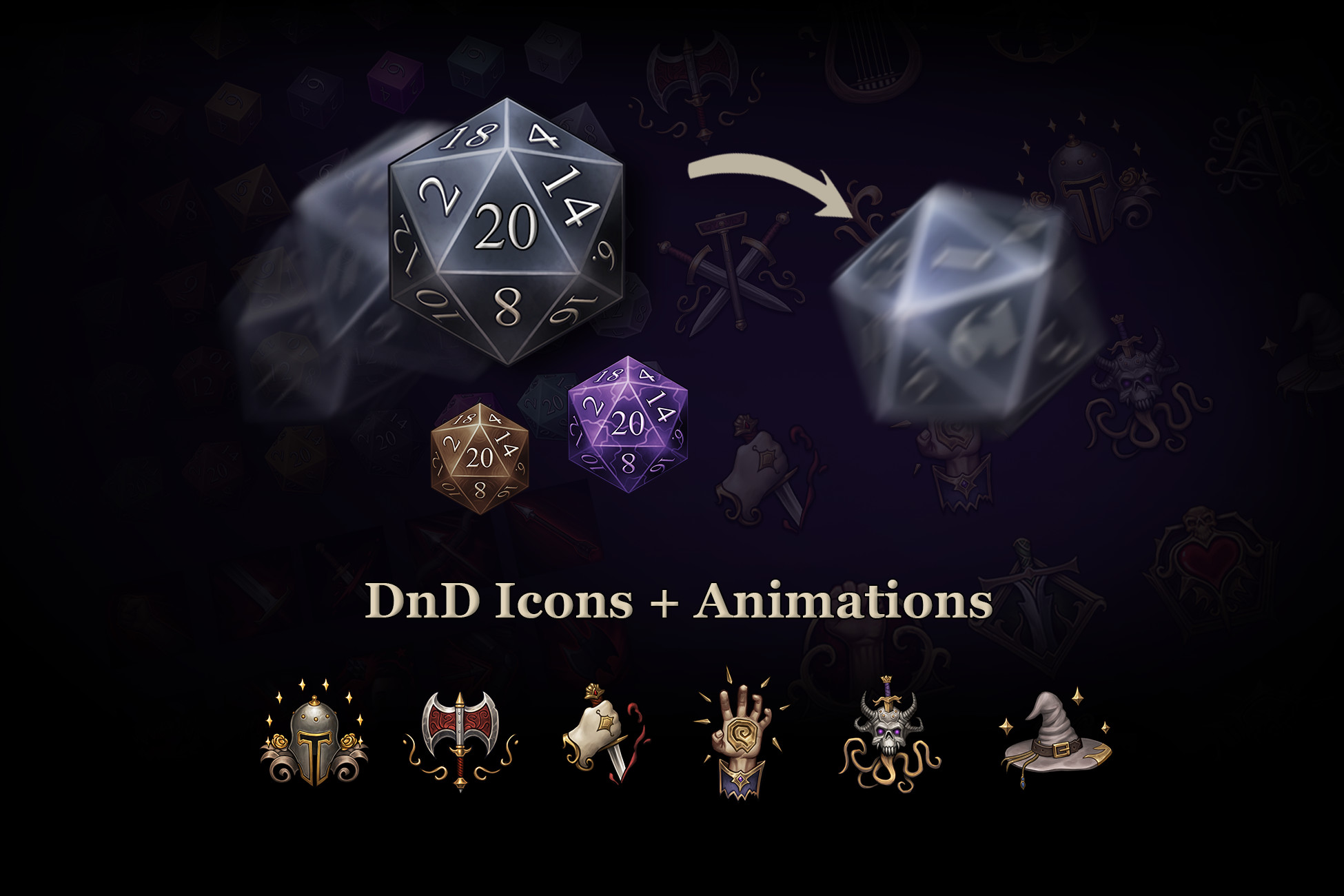 DnD Dice Animation + Icons. | 2D Icons | Unity Asset Store