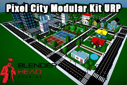 ピクセルシティ：モジュラー式ローポリ都市構築キット - 3Dアセットパック（URP対応）