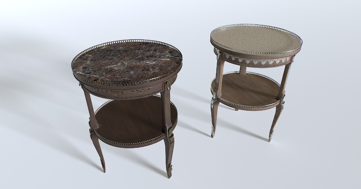 Unity Round Table End table pack 2 | 3D Furniture | Unity Asset Store