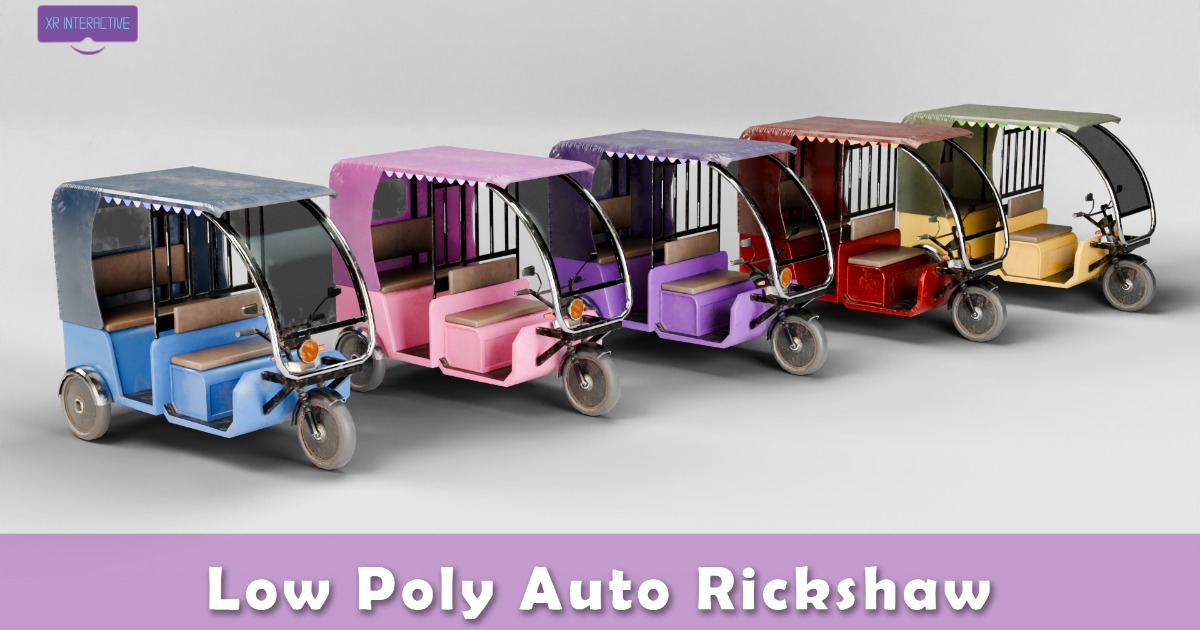 Low Poly Auto Rickshaw Pack