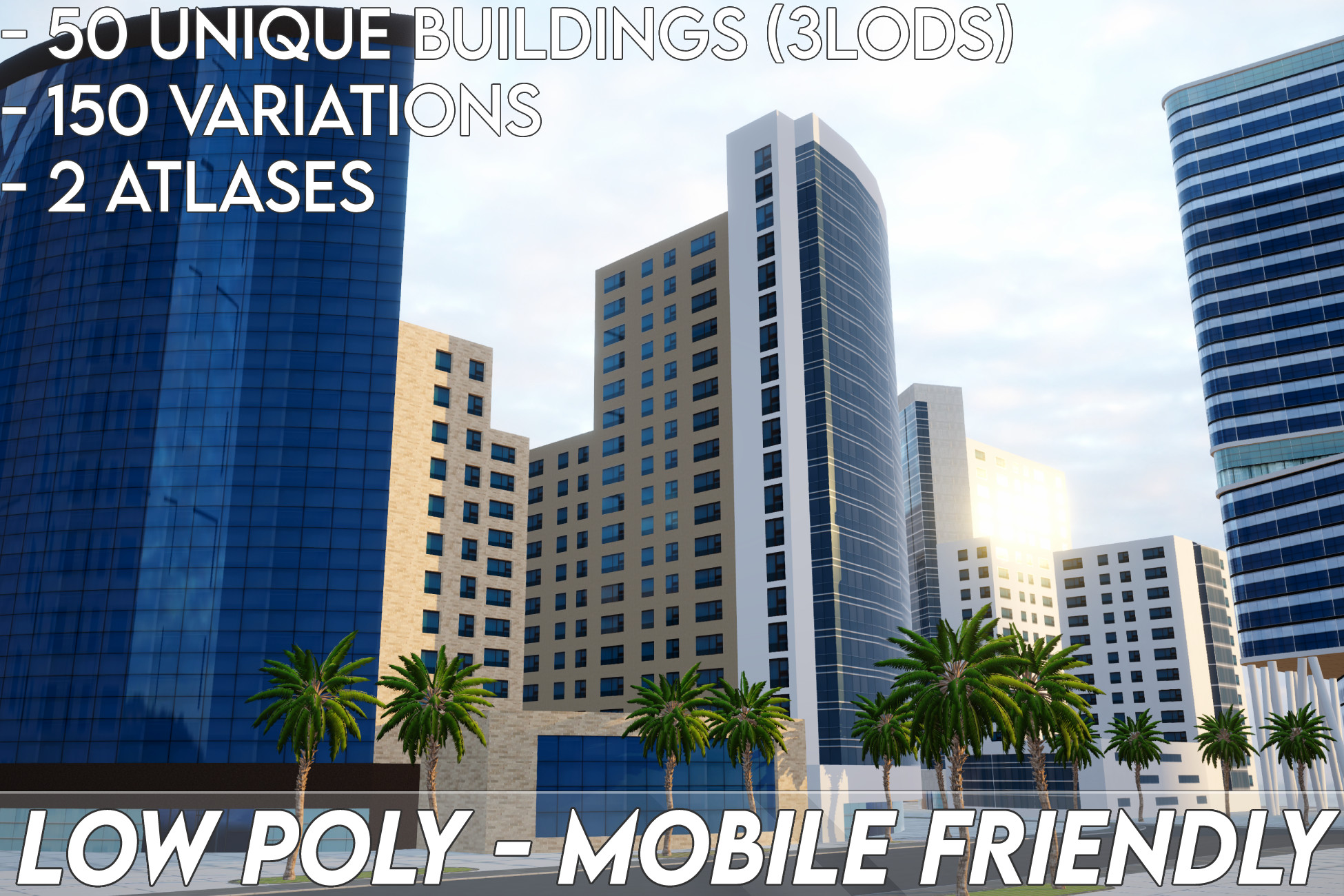 Mobile City - 50 Unique Buildings - 150 variants
