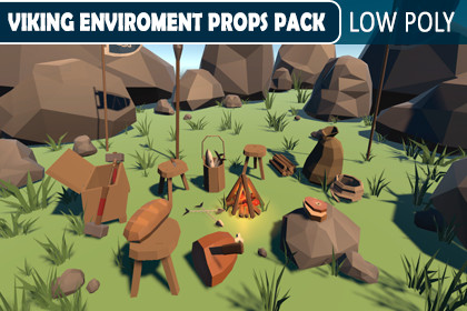 Viking Props Pack – Stylized Low Poly