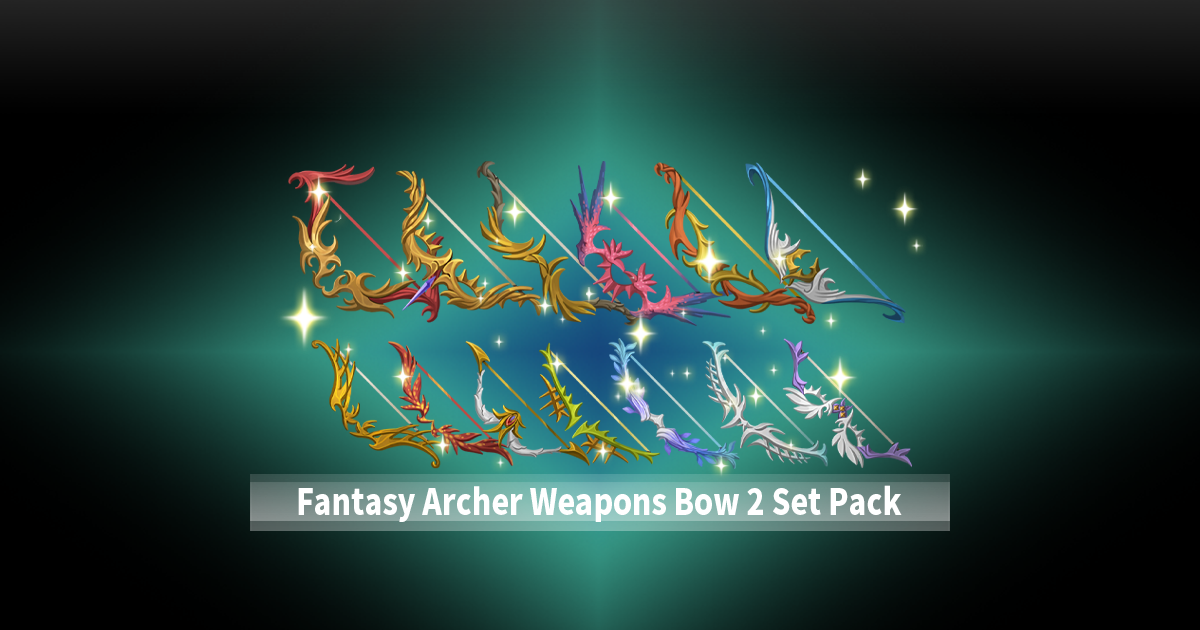 Fantasy Archer Weapons Bow 2 Set Pack | 2D Icons | Unity Asset Store