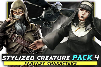 3 in 1 - Creature Pack 4 - Raven - Undead Draugr - Nun Katharine - #77