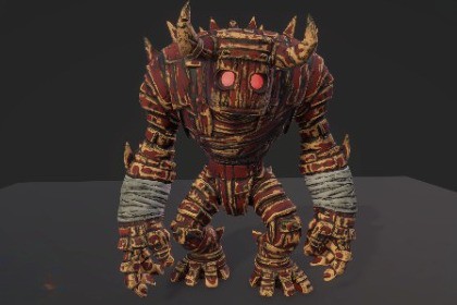 Stylized Wood Monster – Brute Variant (Animated, LOD, Skins)