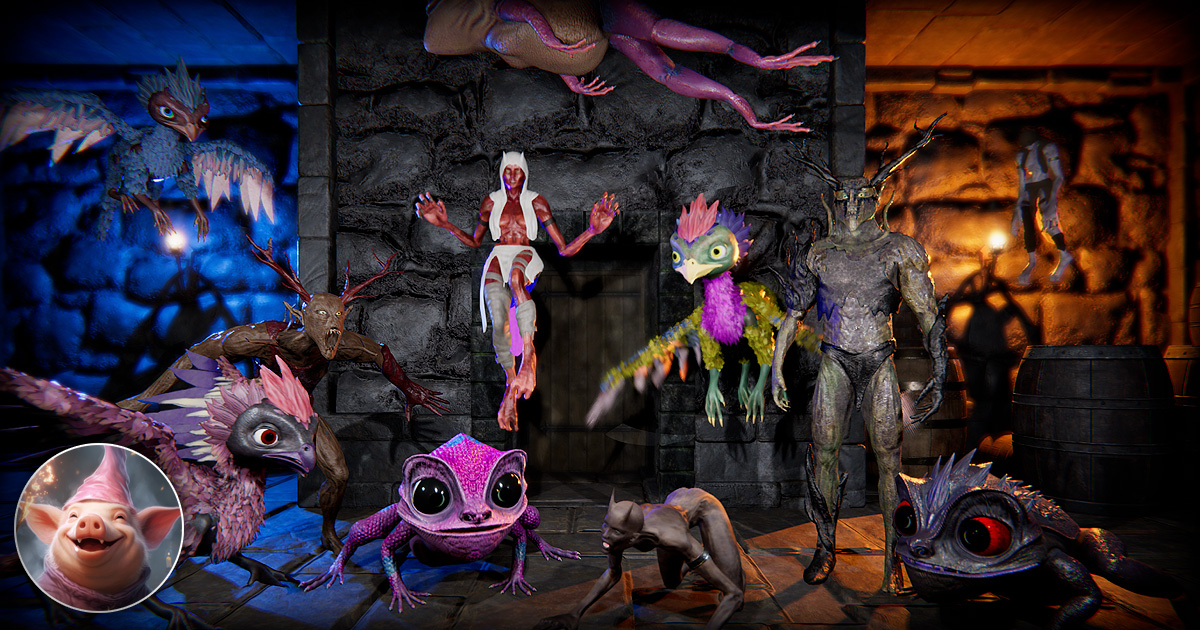 RPG Fantasy Monster Bundle #10 - 4 Characters Fantasy RPG | 3D ...
