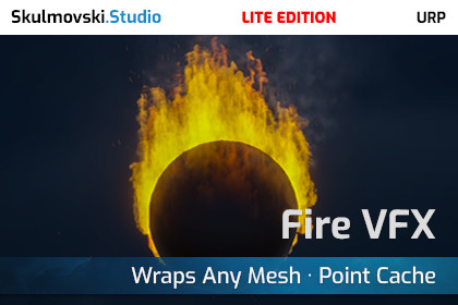 GPU Fire VFX — Lite Edition · Wraps Any Mesh · Point Cache · URP