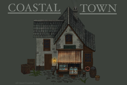 2D Top-Down Coastal Town