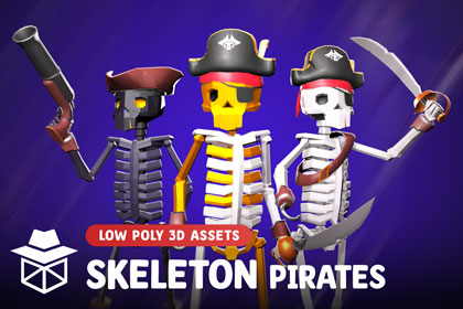 Low Poly Skeleton Pirates