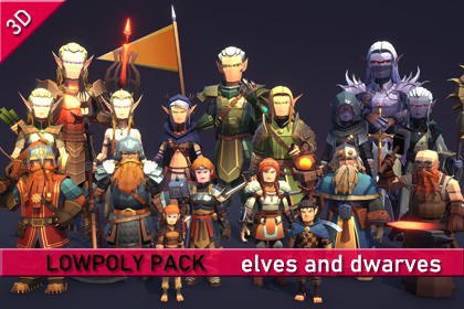 LowpolyPack_Elves and Dwarves