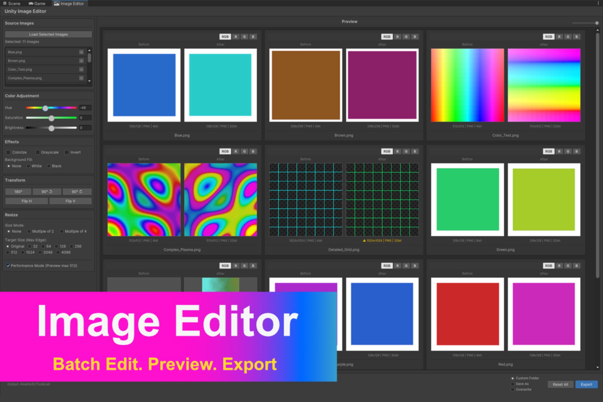 Image Editor - Batch Edit, Preview, Export | Utilities Tools | Unity ...
