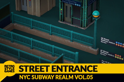 Subway Entrance 3D Model NYC Street Stairs Kiosk HDRP