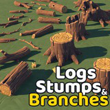 Stylized Nature - Logs, Stumps & Branches Pack