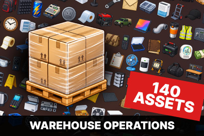 Warehouse Logistics Storage Inventory Security Management Icons Pack
