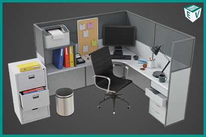 Office Desk Props Single Mat URP HDRP Textures